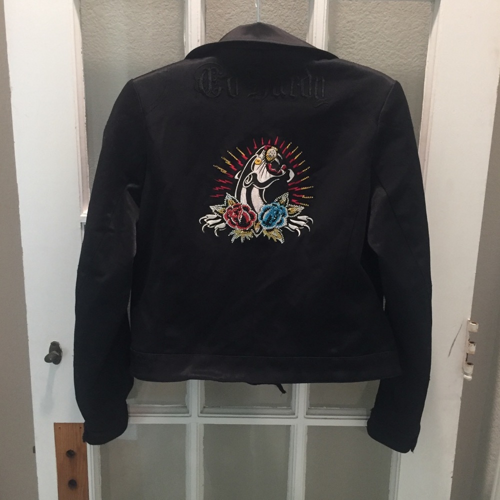 Ed Hardy Zip Up Jacket with Cougar Design